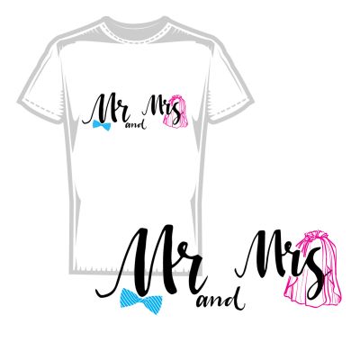 Мъжка тениска mr & mrs