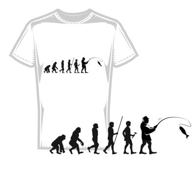 Мъжка тениска еволюция риболов