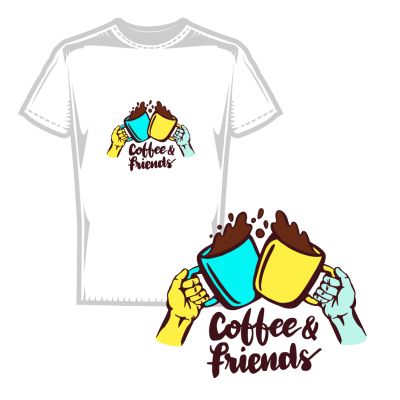 Мъжка тениска coffee and friends