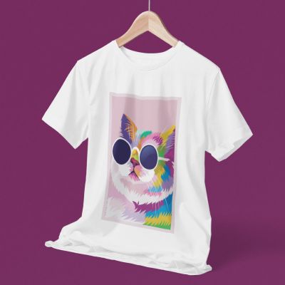 Дамска тениска pop art cool cat