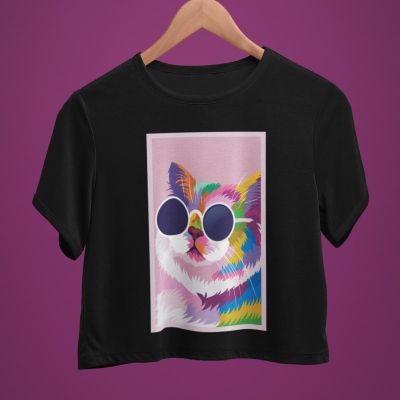Дамска тениска pop art cool cat