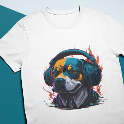 Мъжка тениска music dog