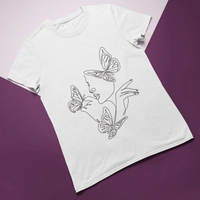 Дамска тениска butterflies line
