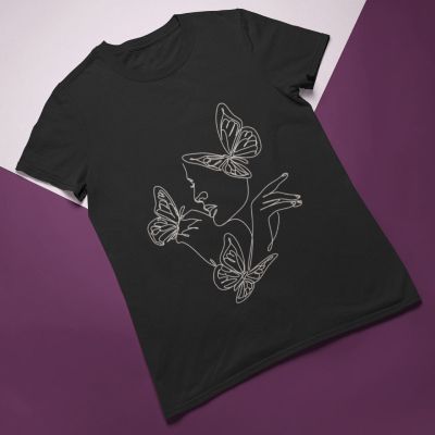 Дамска тениска butterflies line