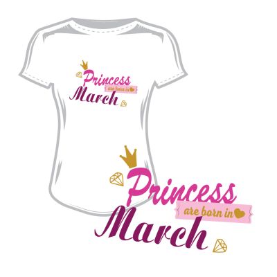 Дамска тениска princess are born in march