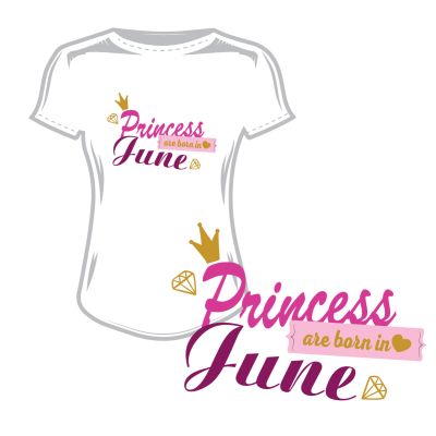 Дамска тениска princess are born in june