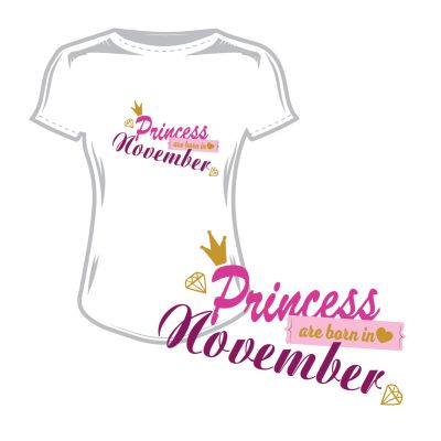 Дамска тениска princess are born in november