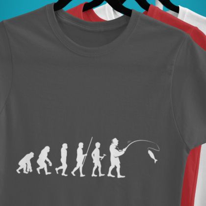 Мъжка тениска еволюция риболов