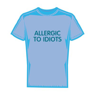 Мъжка тениска allergic to idiots