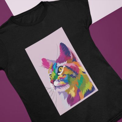 Дамска тениска pop art cat