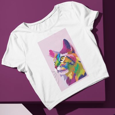 Дамска тениска pop art cat