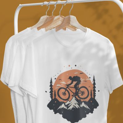 Мъжка тениска orange mountain biker