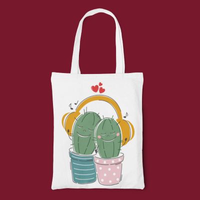 Еко чанта влюбени кактуси