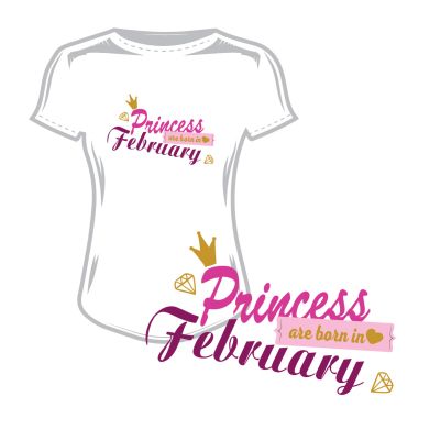 Дамска тениска princess are born in february