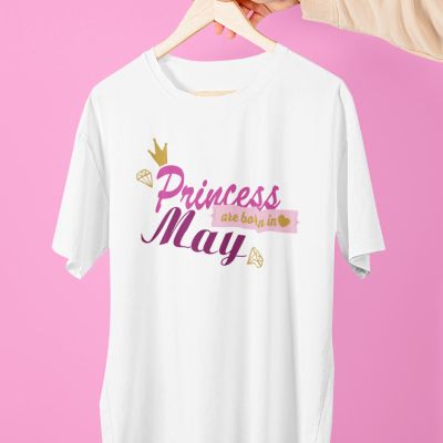 Дамска тениска princess are born in may
