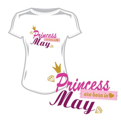 Дамска тениска princess are born in may
