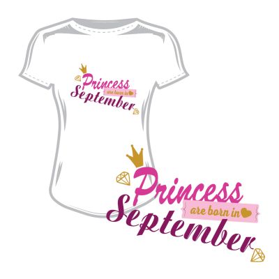 Дамска тениска princess are born in september