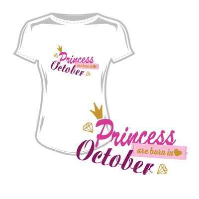 Дамска тениска princess are born in october