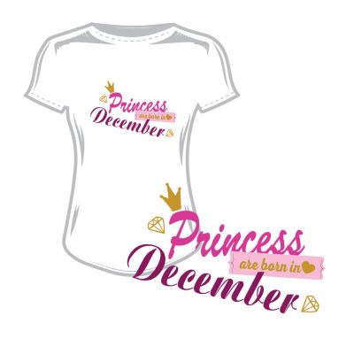 Дамска тениска princess are born in december