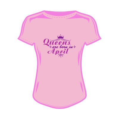 Дамска тениска queen's are born in april