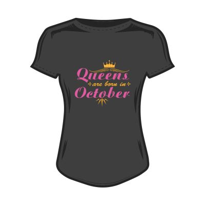 Дамска тениска queen's are born in october